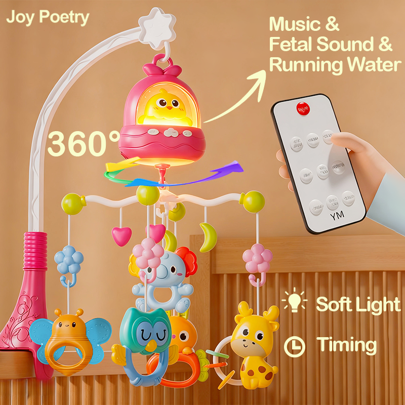 Crib Mobile Musical - 360° Bird Musical Remote Control Baby