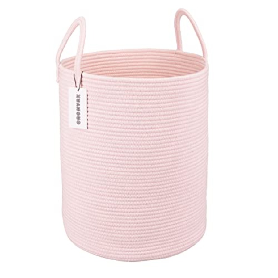 Baby Nursery Laundry Hamper - Cotton Rope Laundry Basket Hamper for