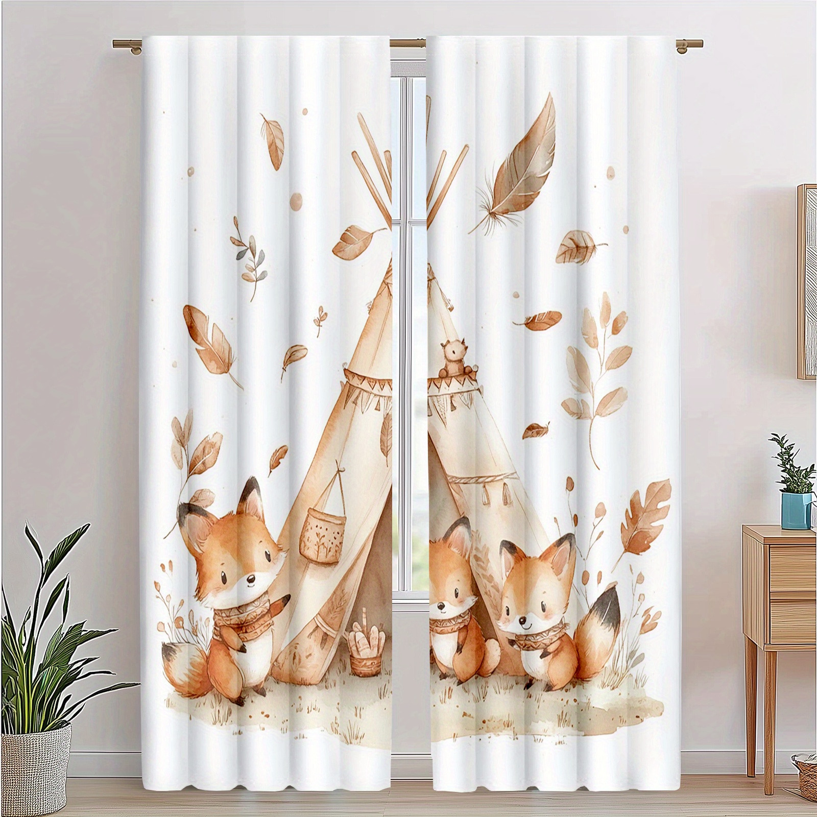 Baby Nursery Youtube - Cute Fox Curtains Teepee Design Art