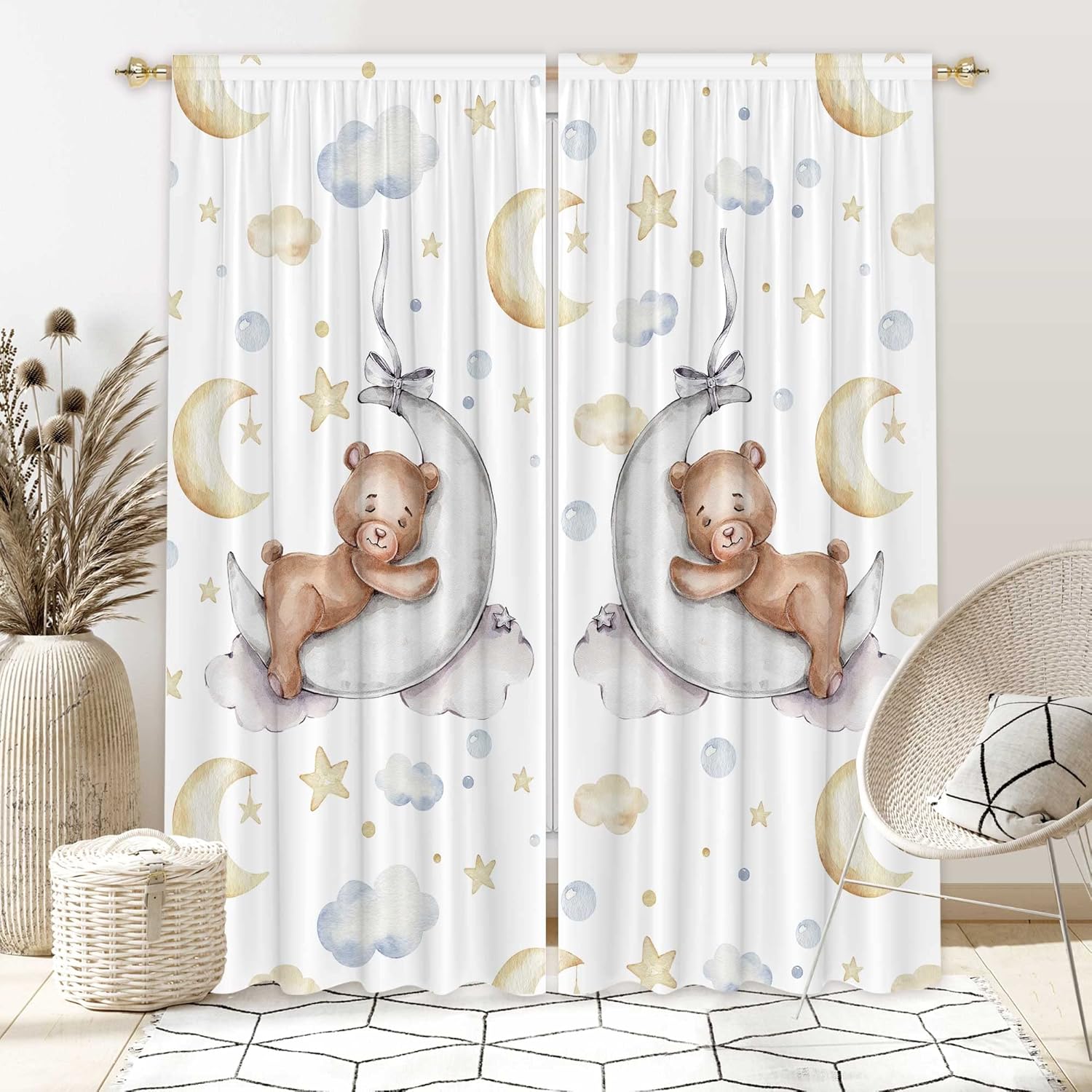 Baby Nursery Youtube - Cartoon Lovely Bear Moon and Stars