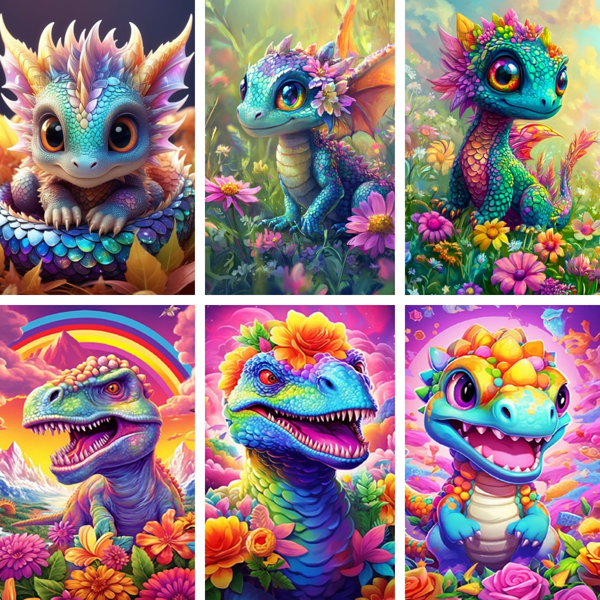 Baby Nursery Kit - 5D Diamond Painting Dinosaur Funny T-Rex