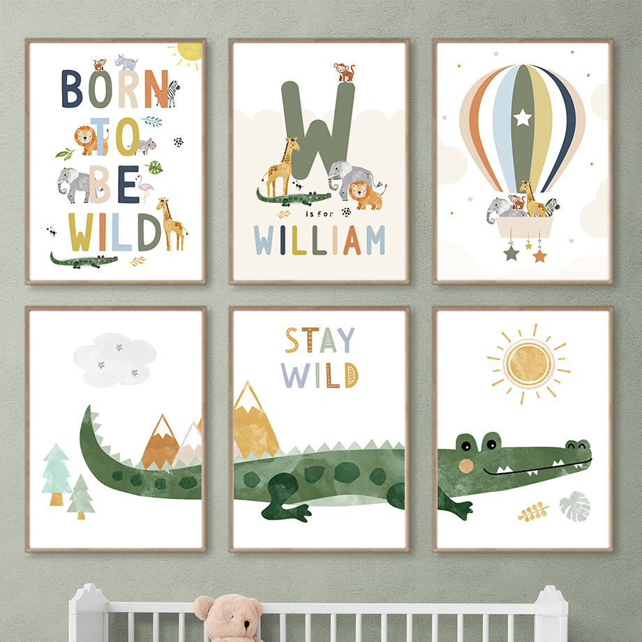 Baby Nursery Items - Crocodile Balloon Lion Elephant Giraffe Nordic