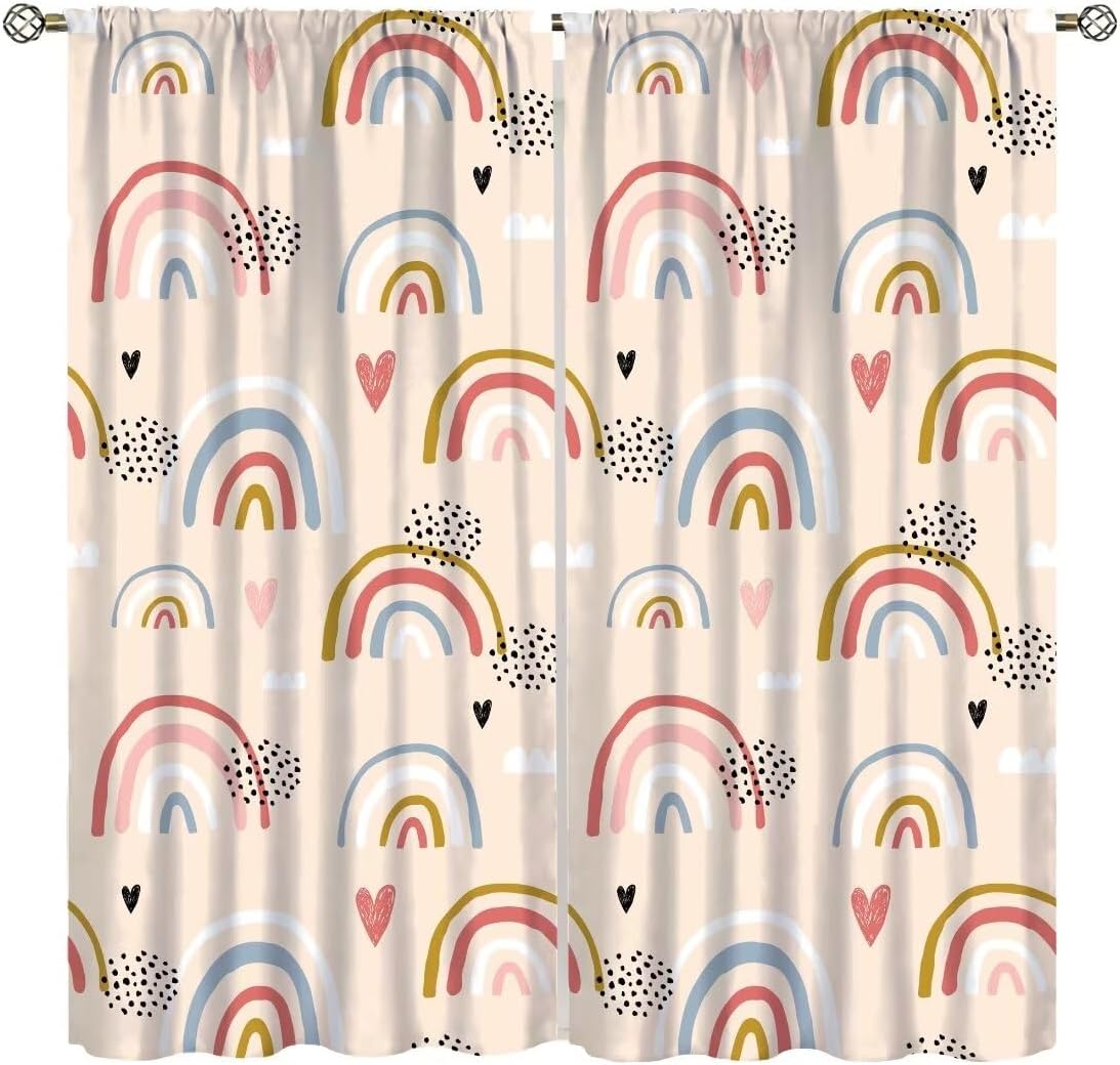 Baby Nursery Youtube - Kids Rainbow Curtains Boho Cute Cartoon