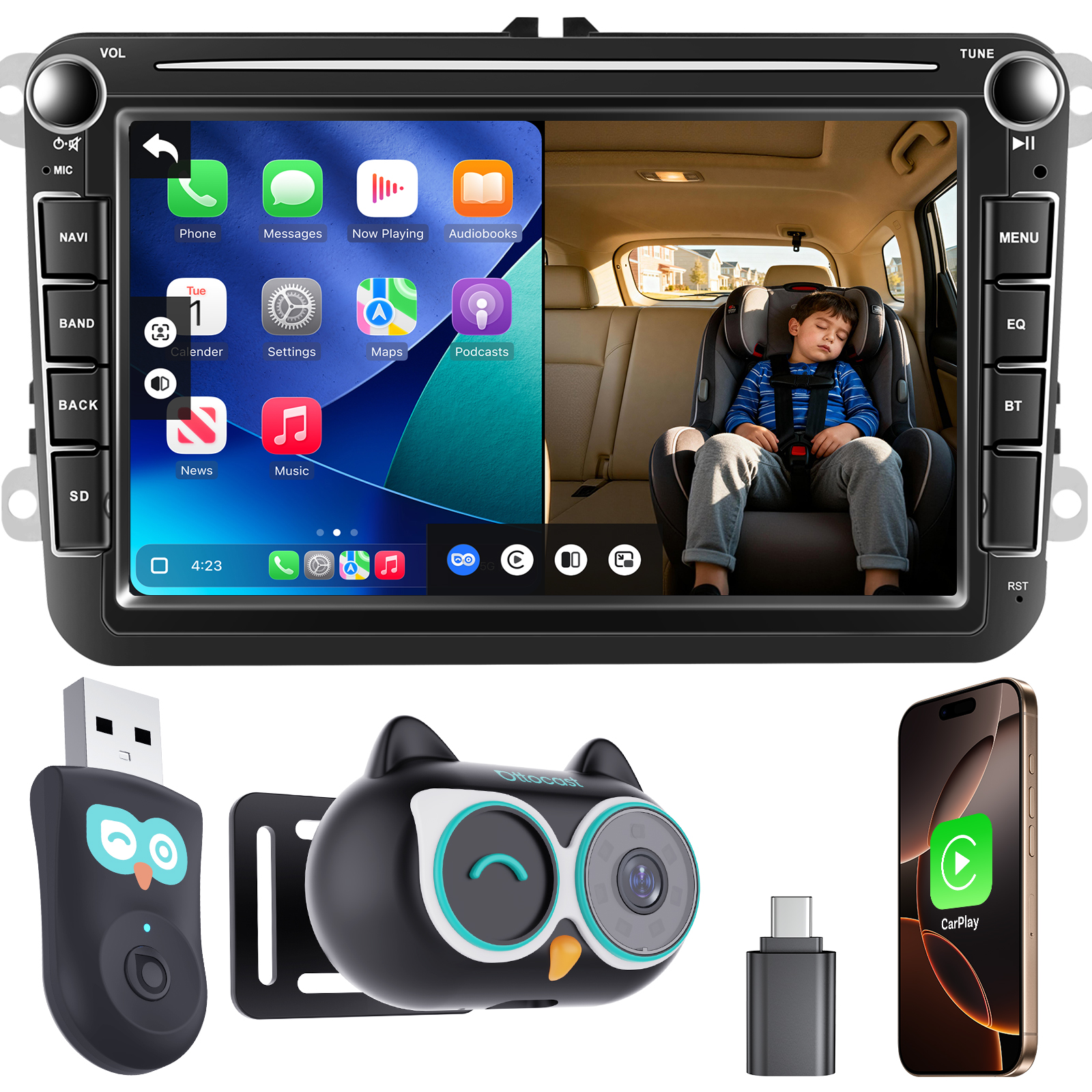 Wearable Baby Monitor - OTTOCAST Cabin Care Wireless CarPlay Adapter