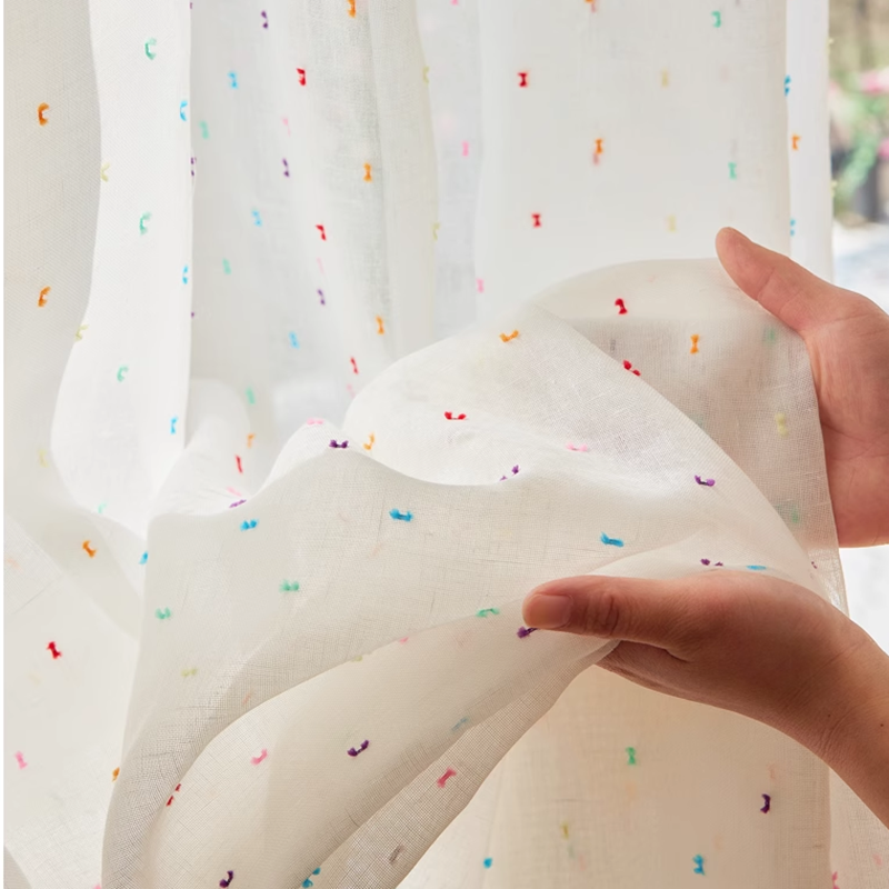 Baby Nursery Curtains - Modern Simple colorful tulle curtains for