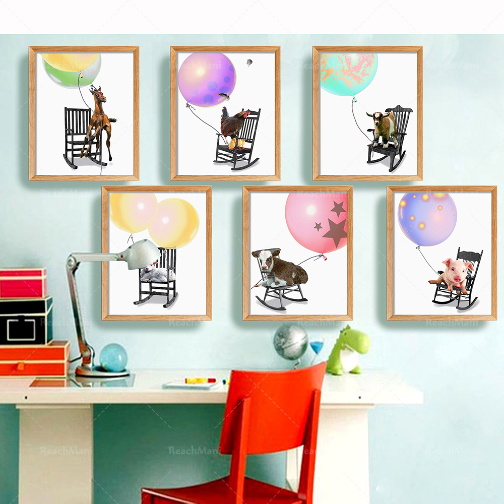 Baby Zoo Nursery - Baby Farm Animal Prints, Deer Rabbit