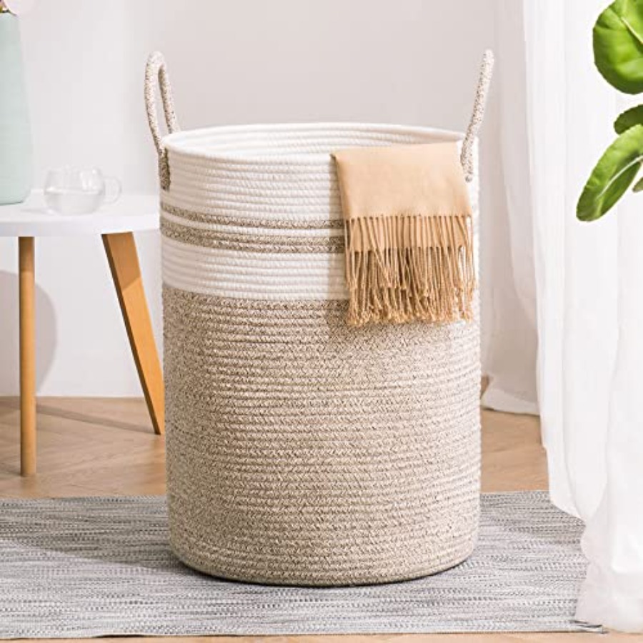 Woven Rope Laundry Hamper Bask - Baby Nursery Laundry Hamper recension och pris