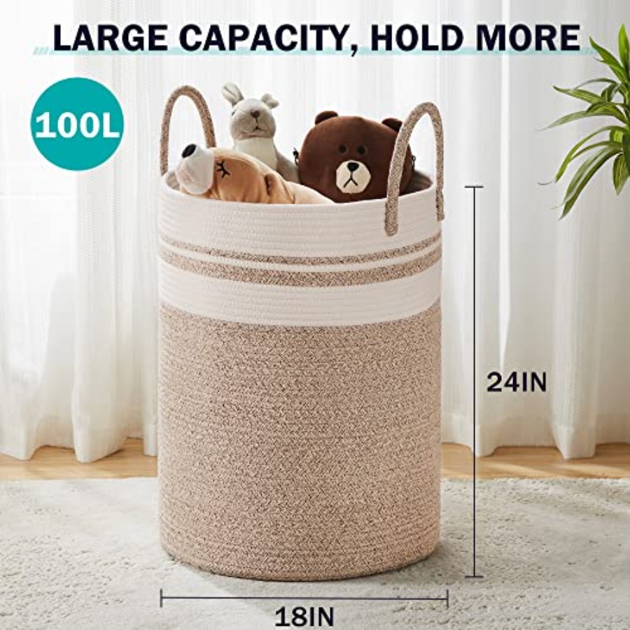 Woven Rope Laundry Hamper Bask - Baby Nursery Laundry Hamper recension och pris