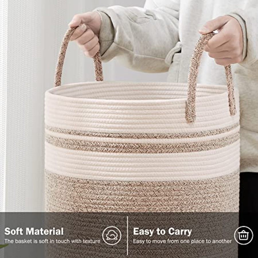 Woven Rope Laundry Hamper Bask - Baby Nursery Laundry Hamper recension och pris