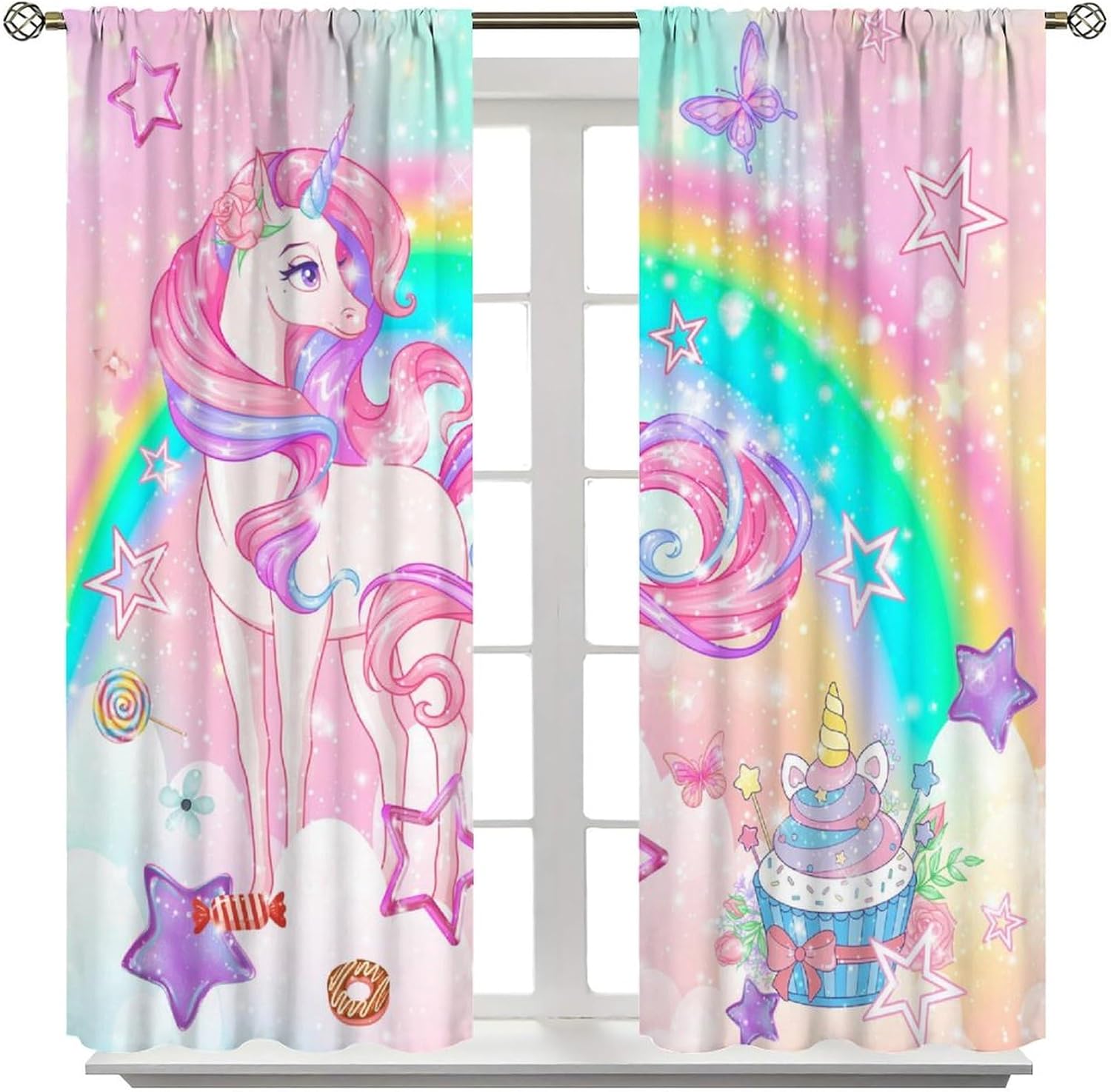 Unicorn Girls Curtains, Dream  - Baby Nursery Youtube recension och pris