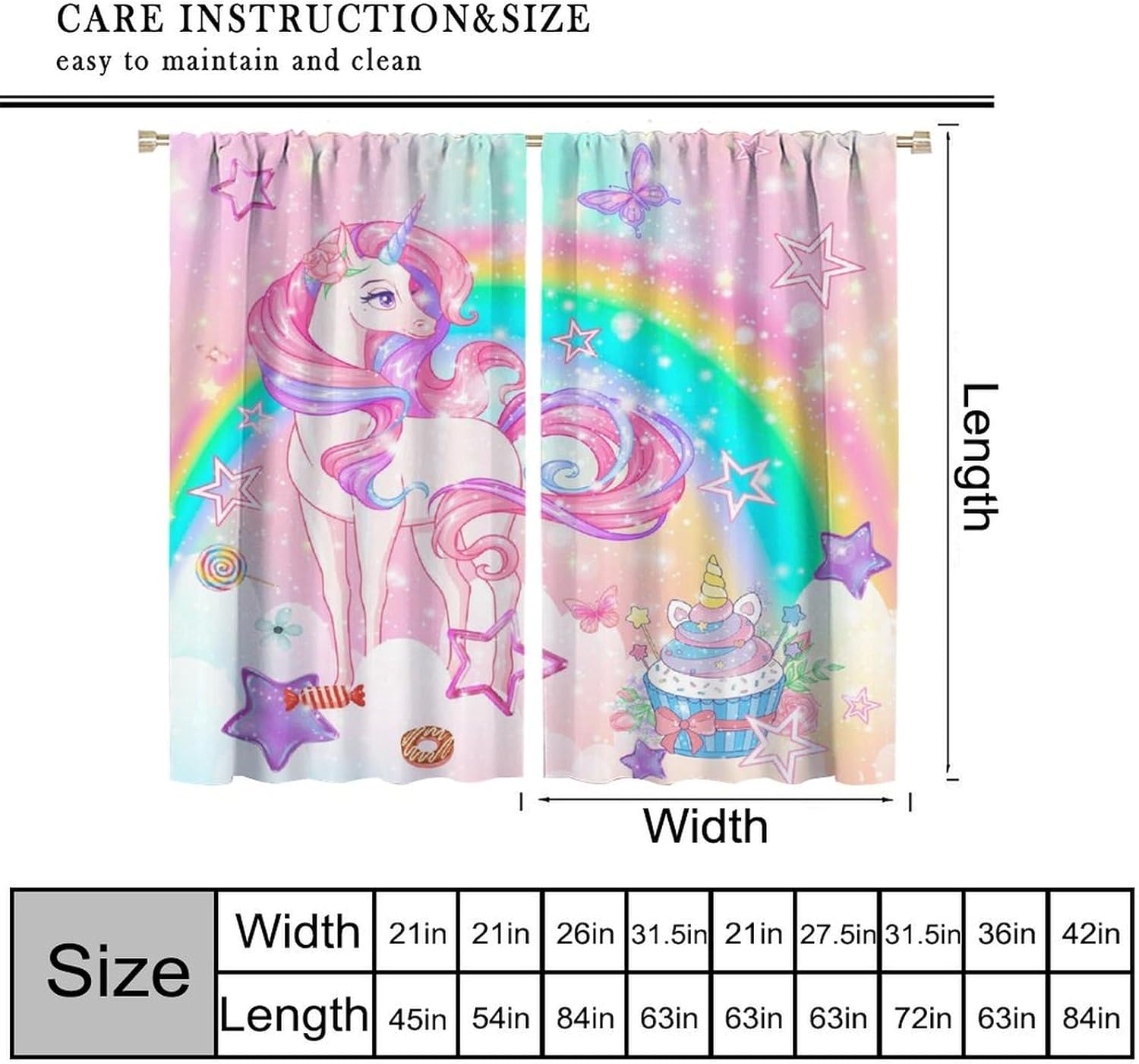 Unicorn Girls Curtains, Dream  - Baby Nursery Youtube recension och pris