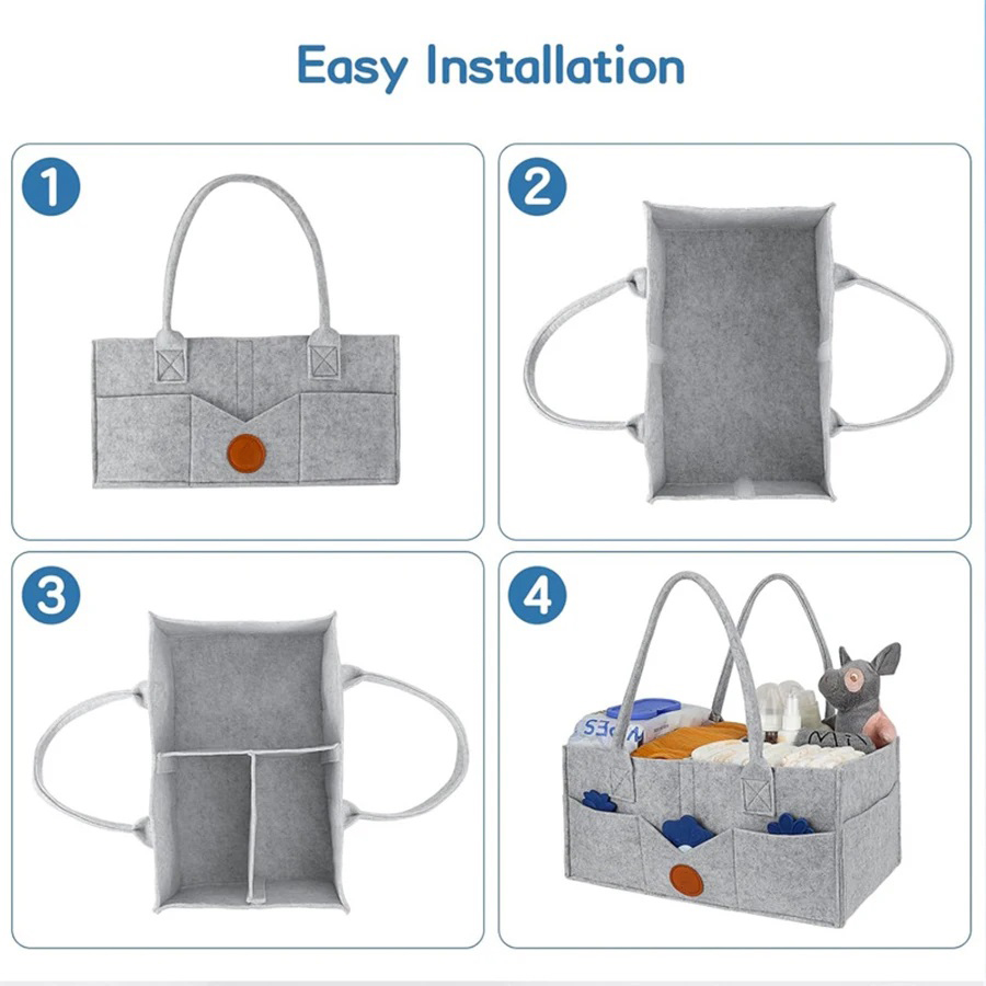Children's Felt Diaper Storage - Baby Nursery Basket recension och pris
