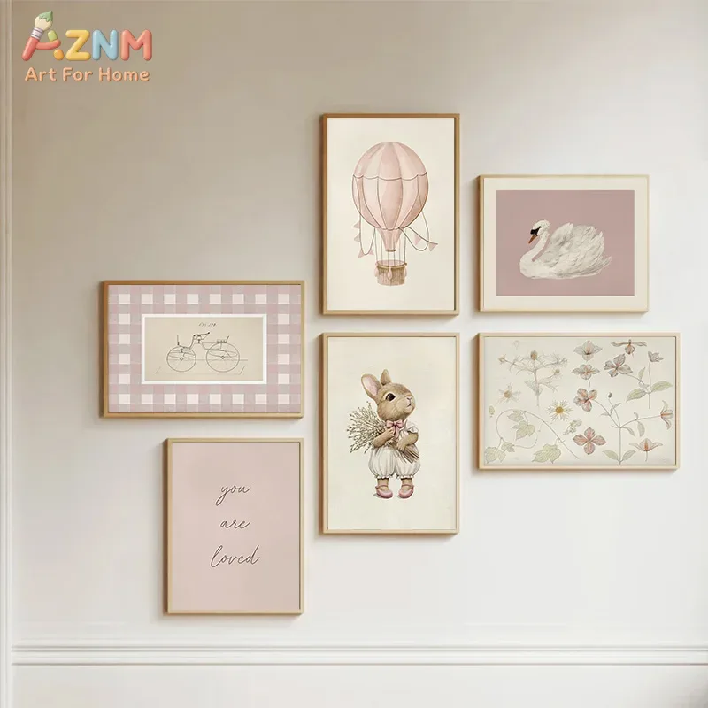 AZNM Boho Bunny Hot Air Balloo - Baby Nursery Vintage recension och pris