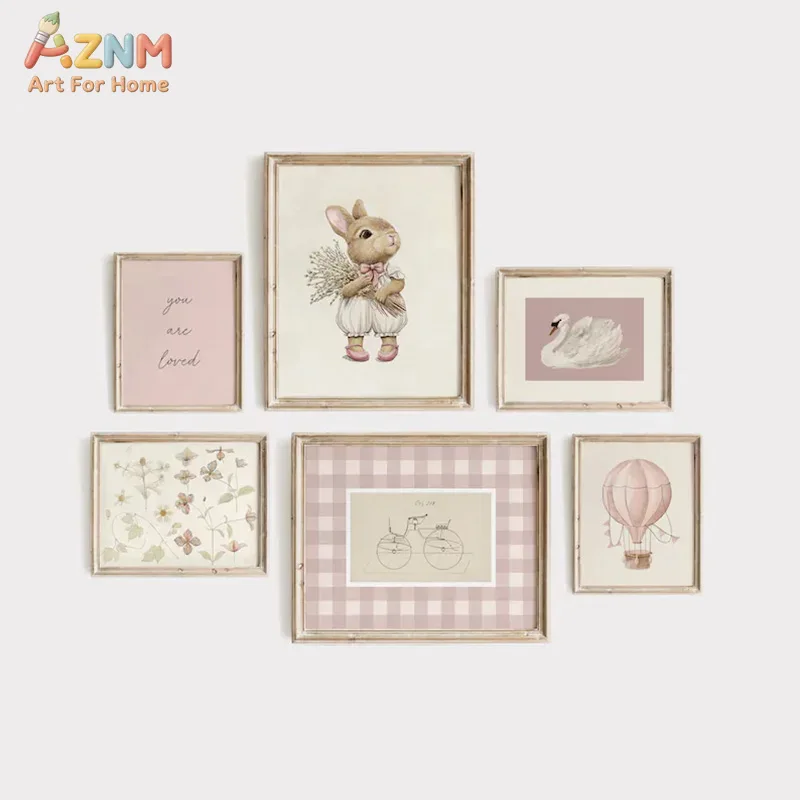 AZNM Boho Bunny Hot Air Balloo - Baby Nursery Vintage recension och pris