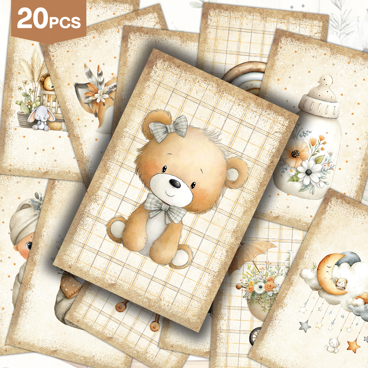 20pcs Vintage Animal-Themed Wa - Baby Nursery Vintage recension och pris