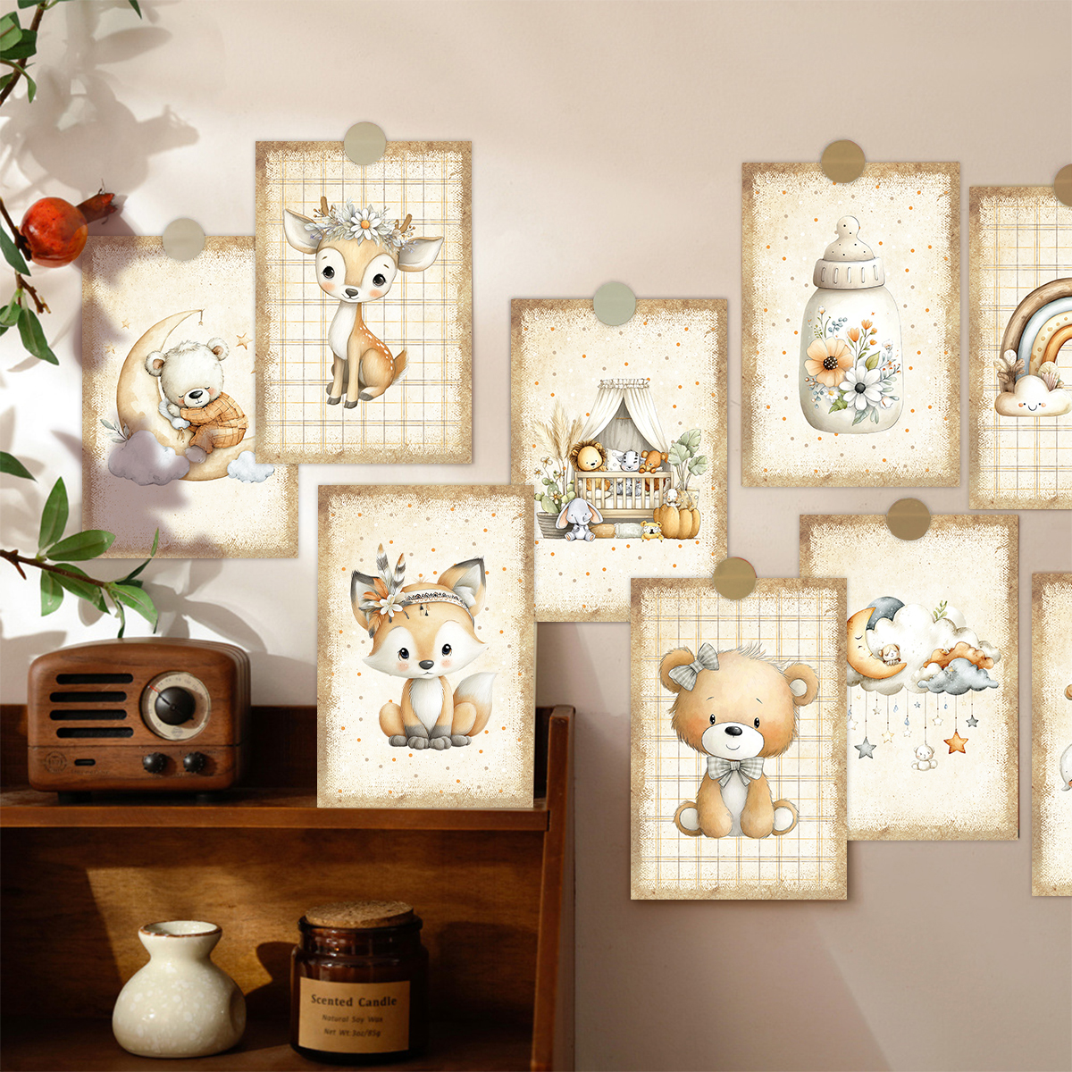 20pcs Vintage Animal-Themed Wa - Baby Nursery Vintage recension och pris