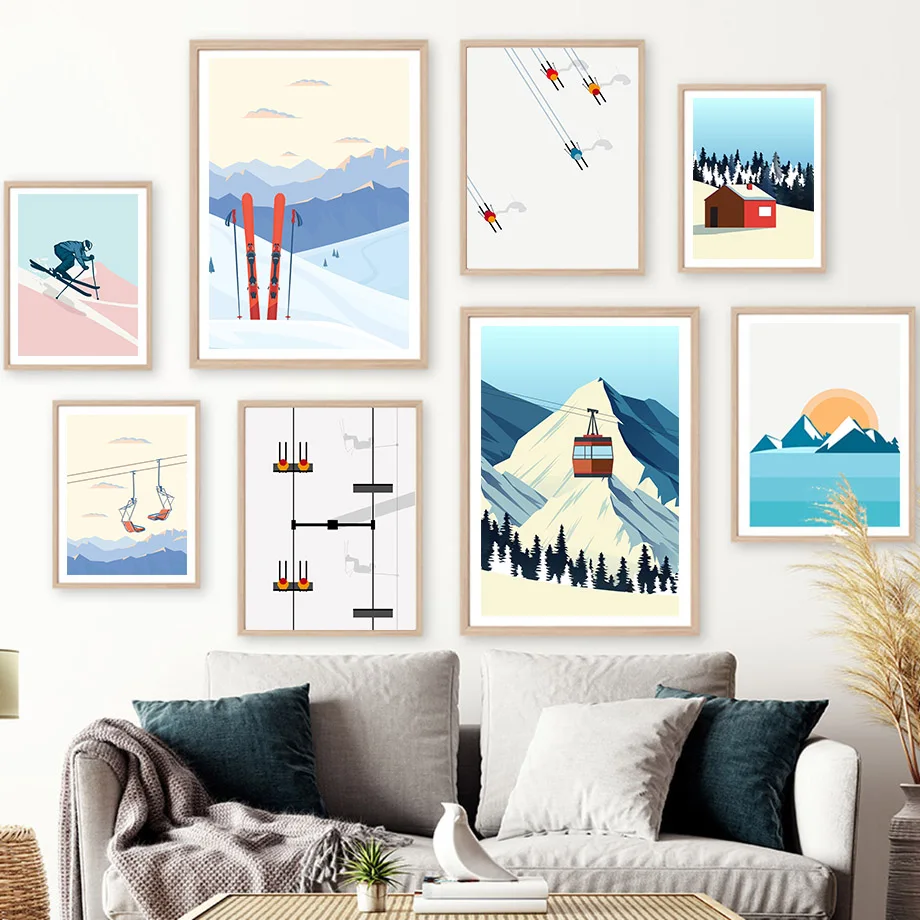 Vintage Minimalist Ski Snowboa - Baby Nursery Vintage recension och pris