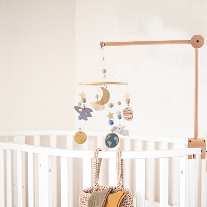 Baby Wooden Bed Bell Bracket M - Crib Mobile Musical recension och pris