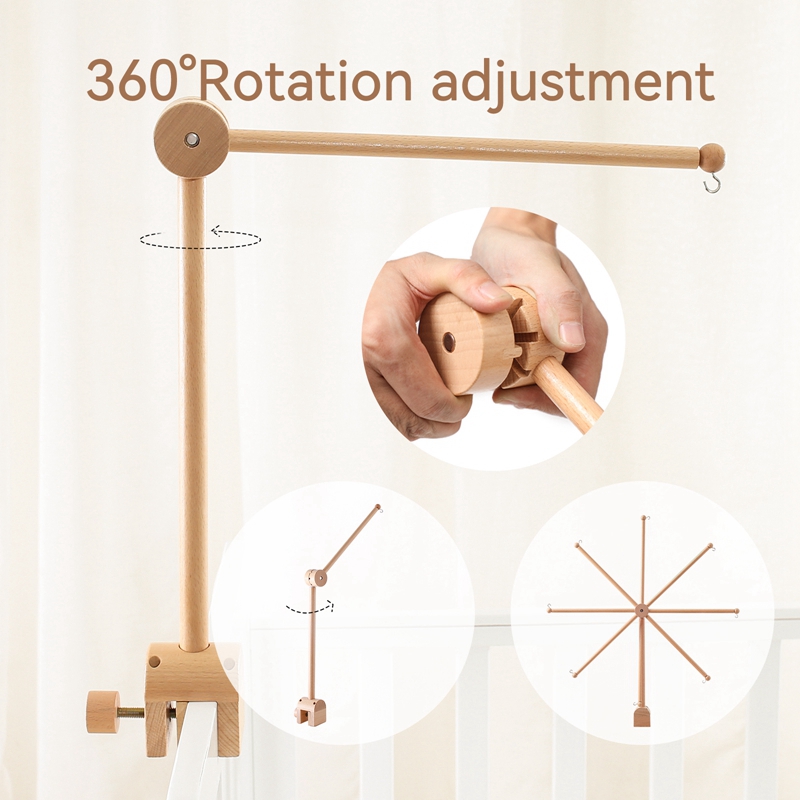 Baby Wooden Bed Bell Bracket M - Crib Mobile Musical recension och pris