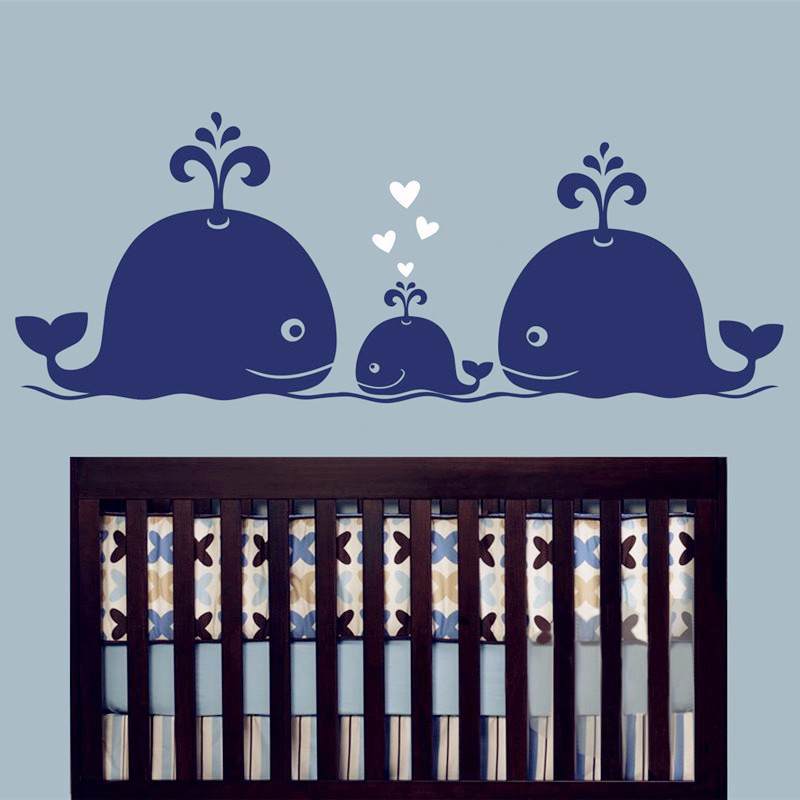 New Cute Whale Hearts Family W - Baby Nursery Vintage recension och pris