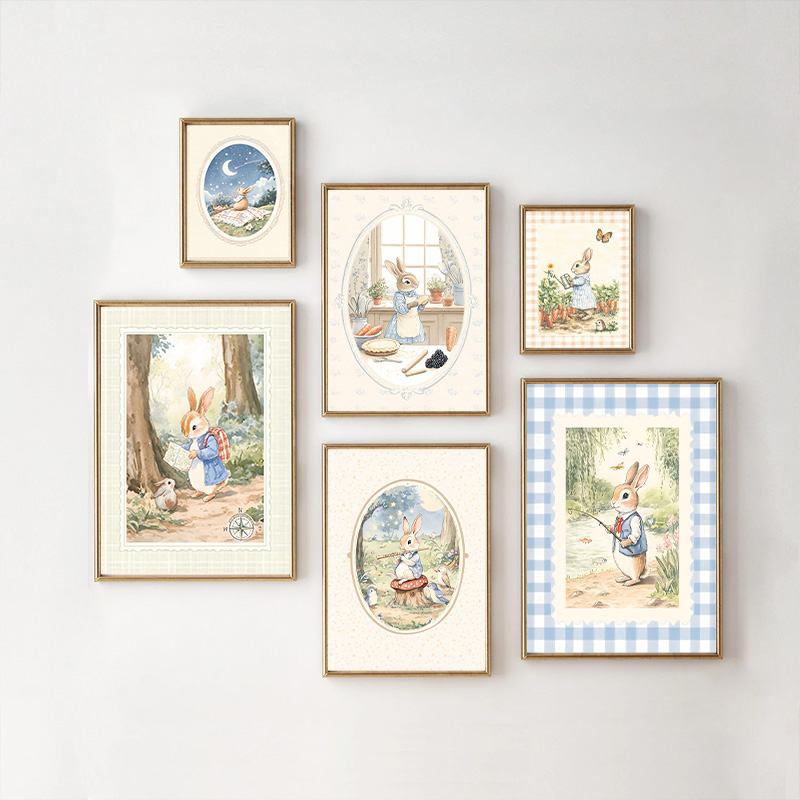 Vintage Boho Blue Plaid Rabbit - Baby Nursery Vintage recension och pris