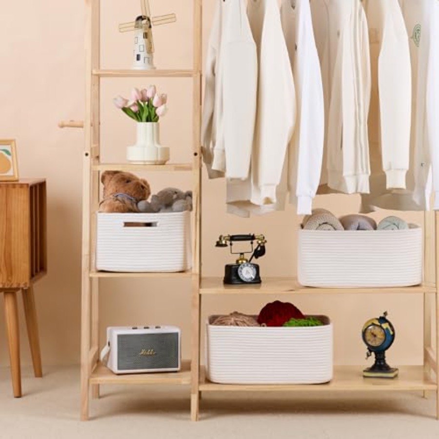 Large Storage Baskets for Orga - Baby Nursery Basket recension och pris