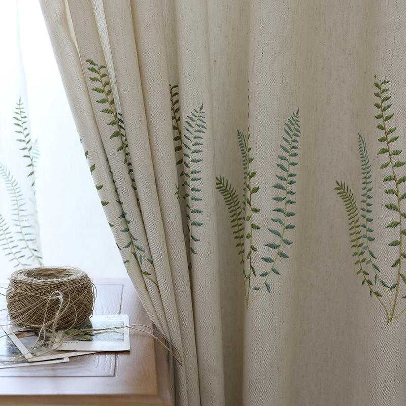 Embroidered Pastoral Linen Cur - Baby Nursery Curtains recension och pris