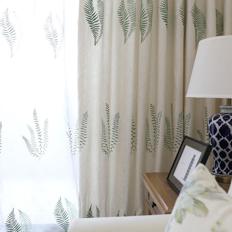 Embroidered Pastoral Linen Cur - Baby Nursery Curtains recension och pris