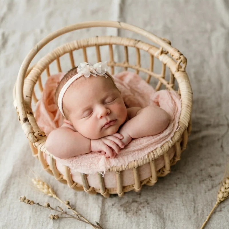 Infant Posing Bed Retro Rattan - Baby Nursery Chair recension och pris