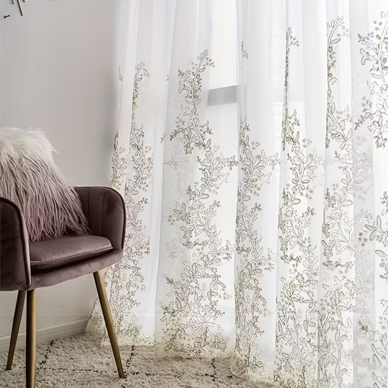 1pc Luxurious Sheer Curtain, P - Baby Nursery Curtains recension och pris