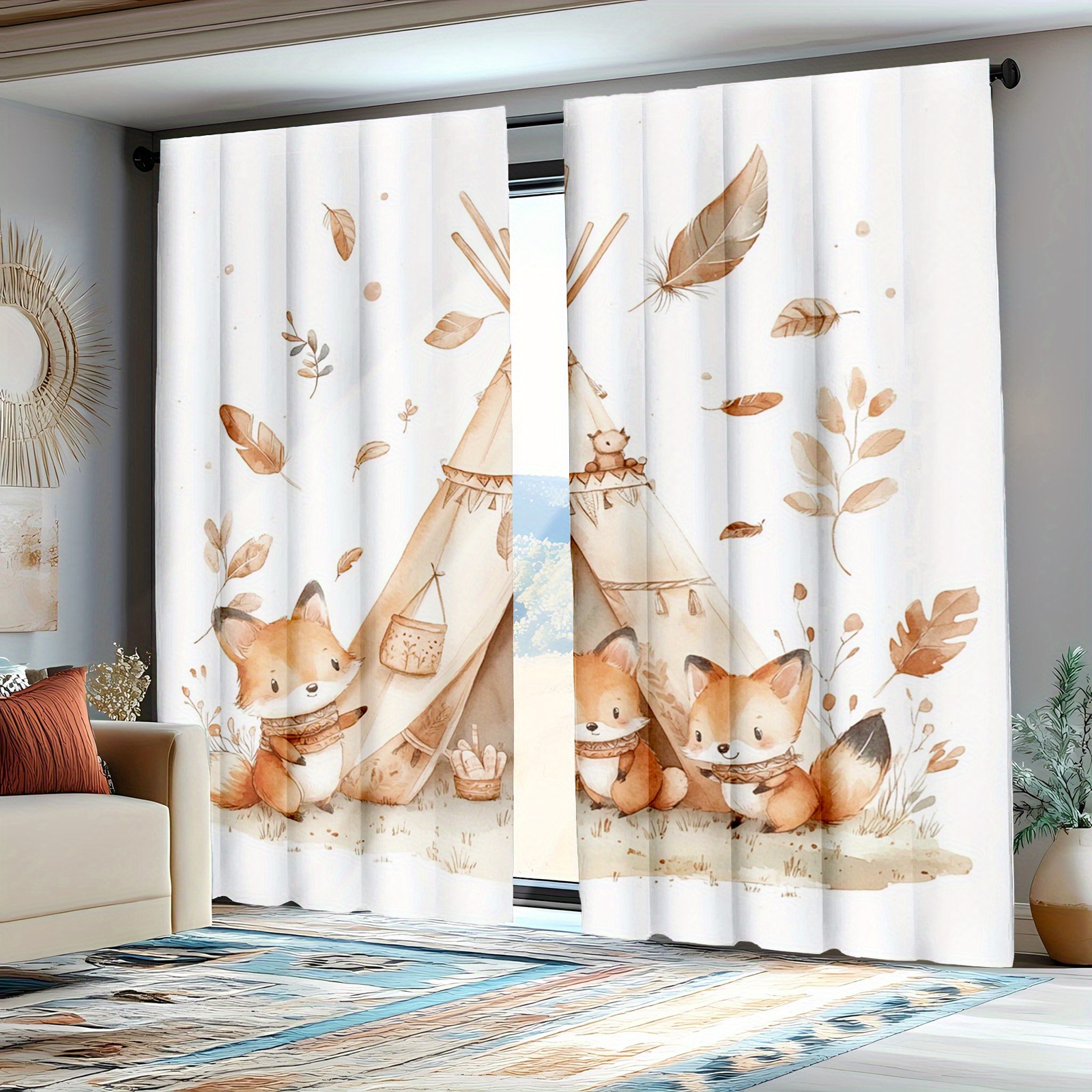 Cute Fox Curtains Teepee Desig - Baby Nursery Youtube recension och pris