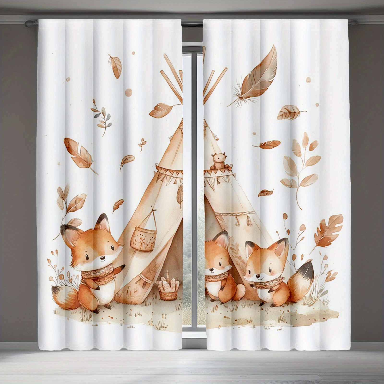 Cute Fox Curtains Teepee Desig - Baby Nursery Youtube recension och pris