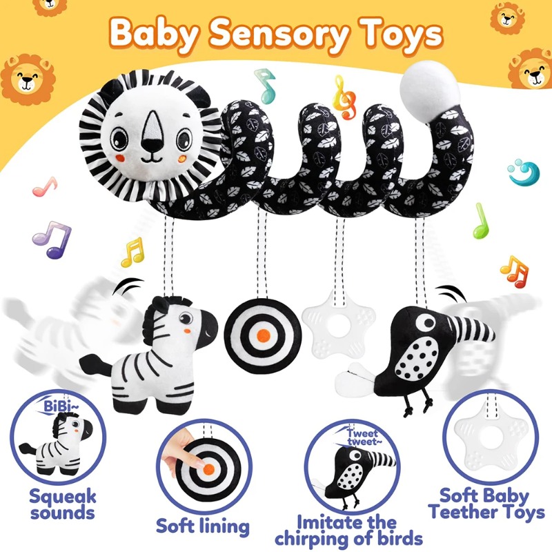 Baby Carseat Toy Black & White - Crib Mobile Musical recension och pris