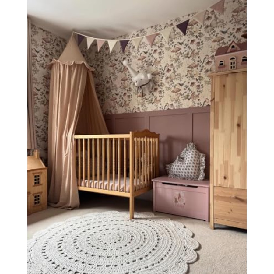 Bed Canopy with Ruffles, Paste - Baby Nursery Curtains recension och pris