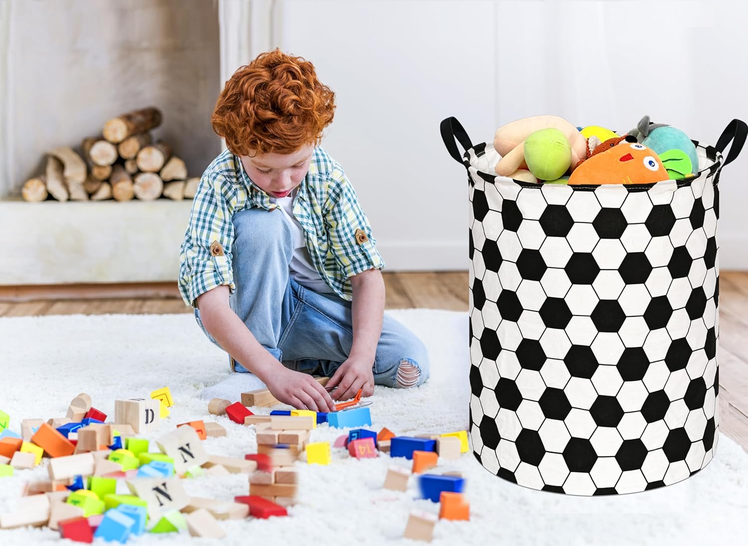 Round Kids Laundry Gift Basket - Baby Nursery Laundry Hamper recension och pris