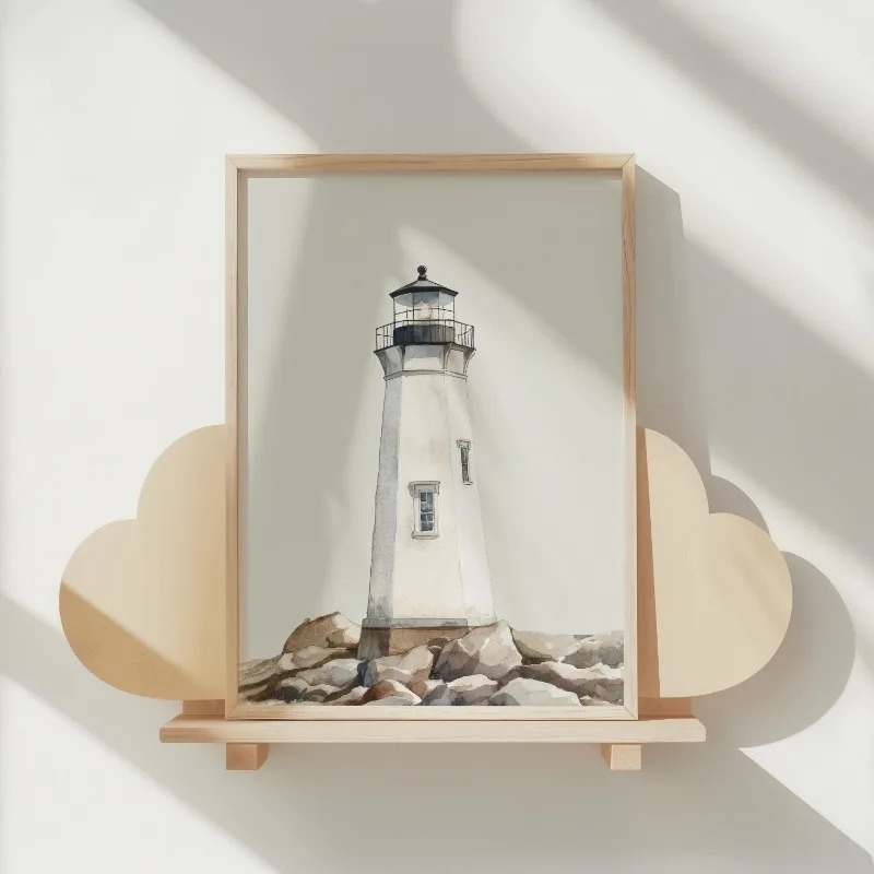 Neutral Nautical Nursery Art V - Baby Nursery Vintage recension och pris