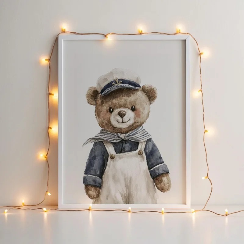 Neutral Nautical Nursery Art V - Baby Nursery Vintage recension och pris