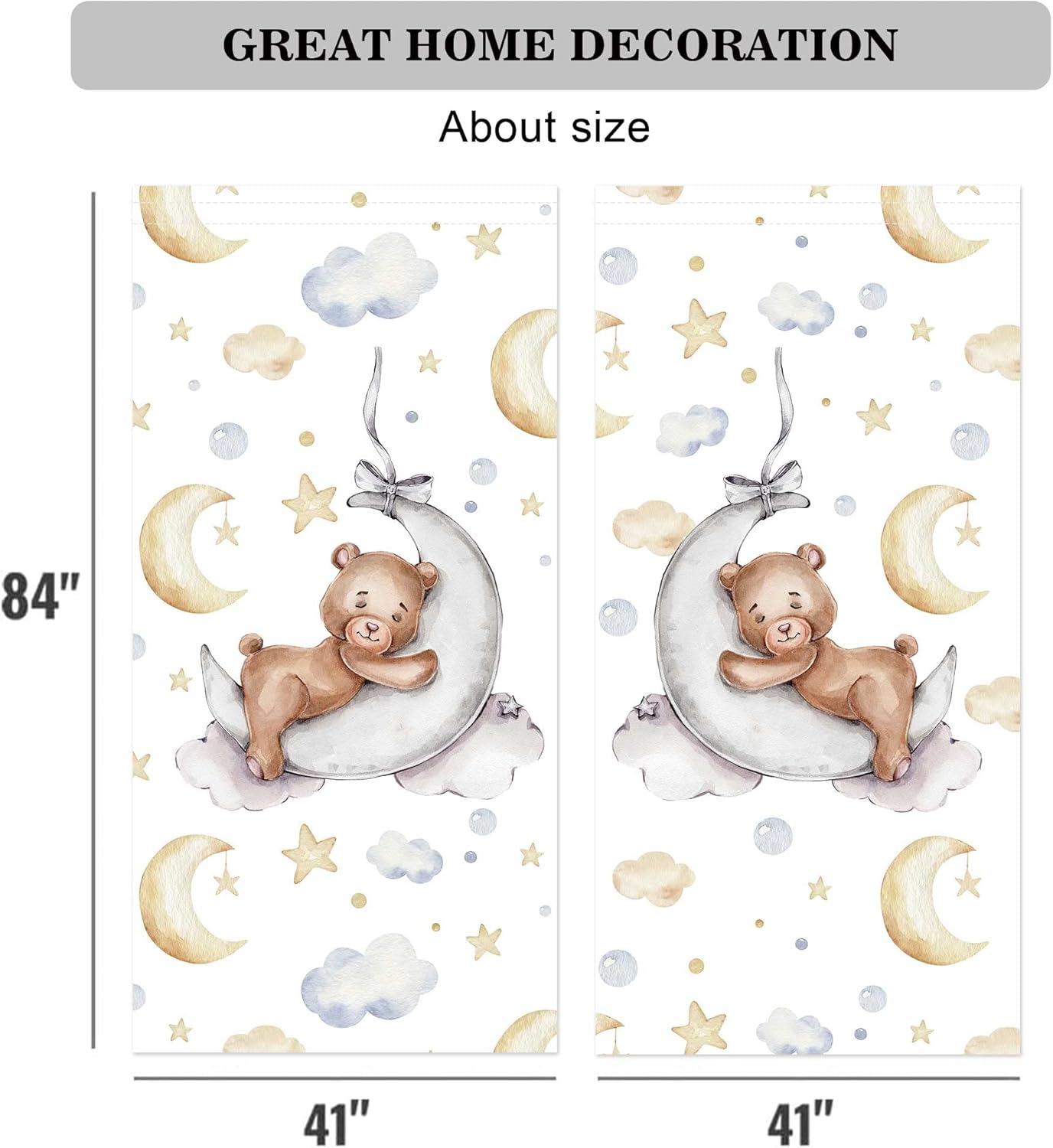 Cartoon Lovely Bear Moon and S - Baby Nursery Youtube recension och pris