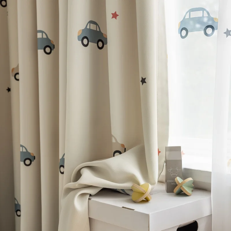 Cartoon Cute Print Car Pattern - Baby Nursery Curtains recension och pris