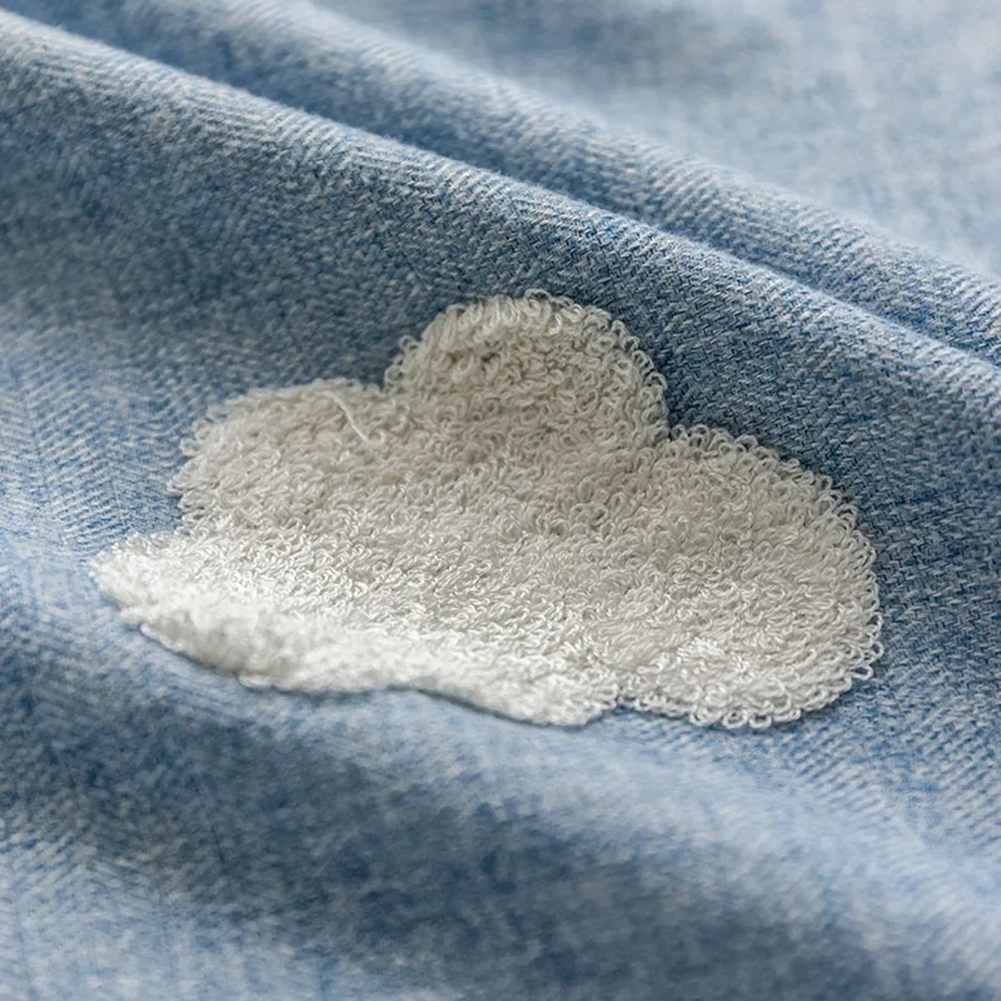 Embroidered Cloud Blue Curtain - Baby Nursery Curtains recension och pris