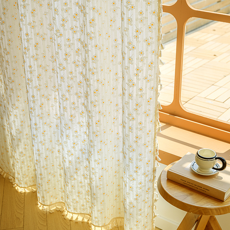 Korean Cotton Daisy Curtains R - Baby Nursery Curtains recension och pris