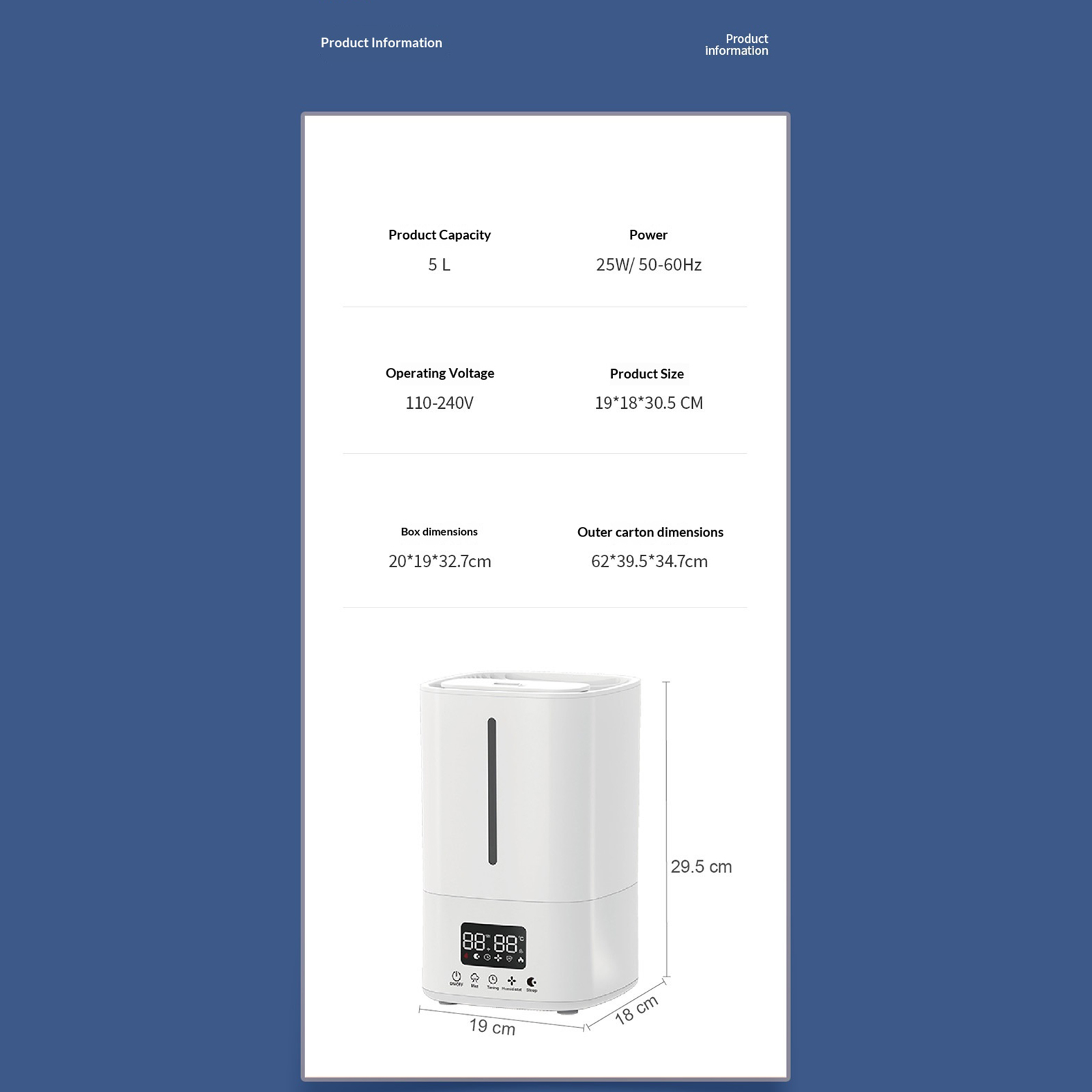 5L Cool Mist Humidifier W/ Air - Baby Nursery Air Purifier recension och pris