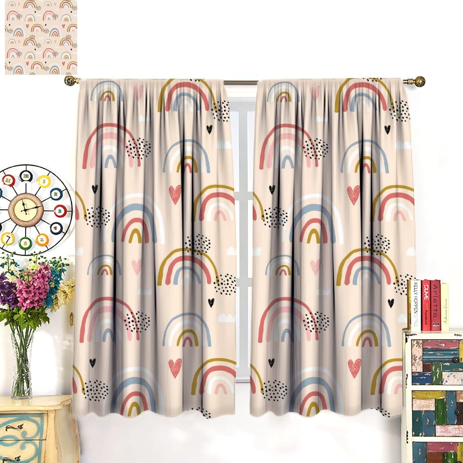 Kids Rainbow Curtains Boho Cut - Baby Nursery Youtube recension och pris