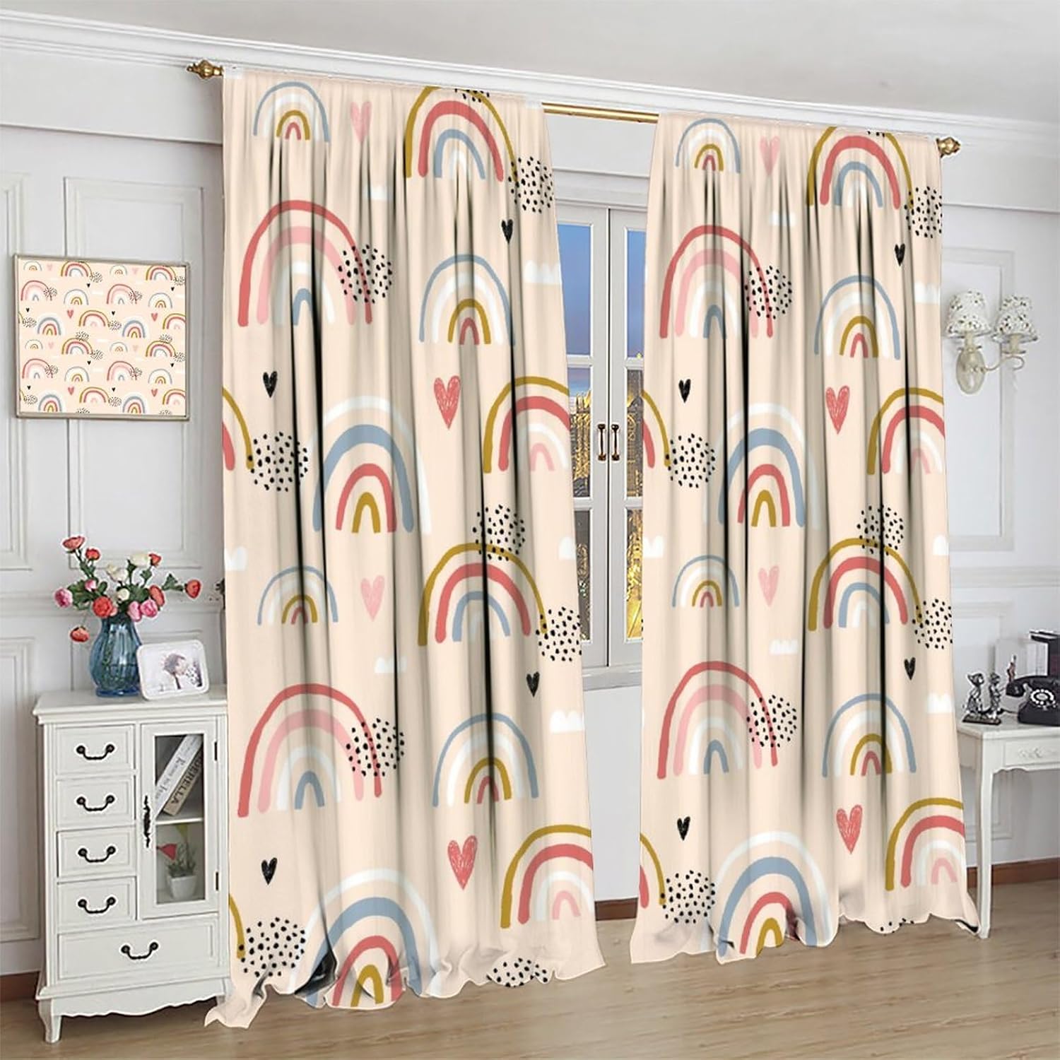 Kids Rainbow Curtains Boho Cut - Baby Nursery Youtube recension och pris
