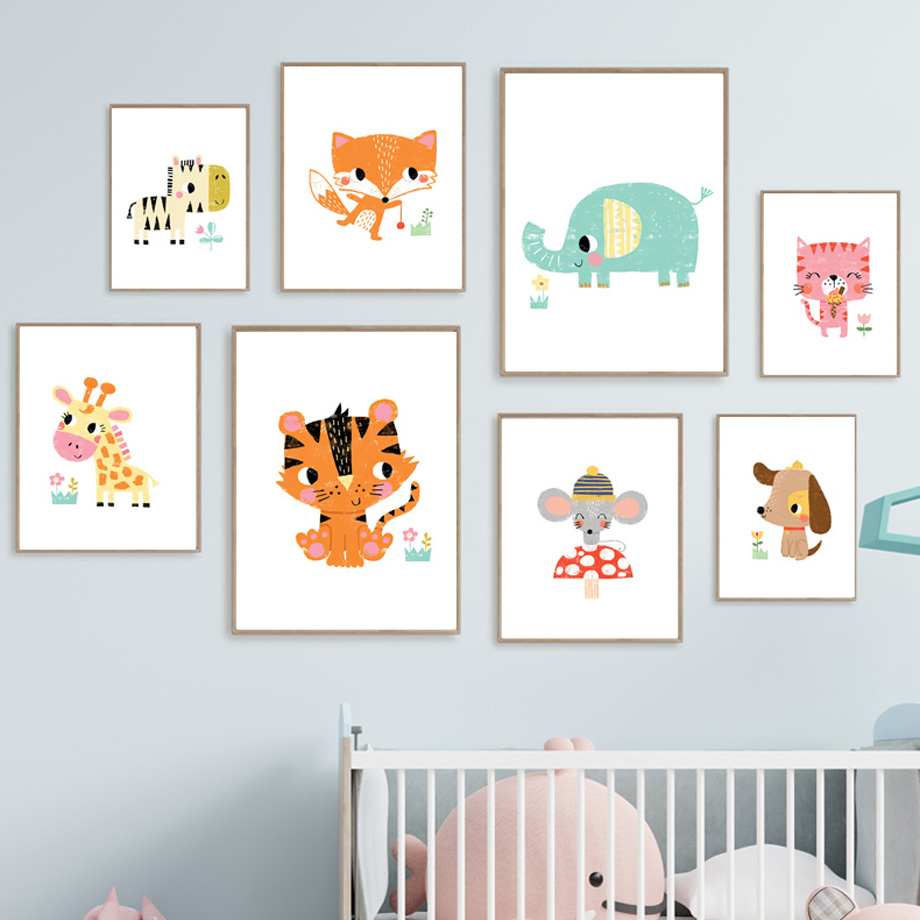 Cartoon Baby Animal Nursery Wa - Baby Zoo Nursery recension och pris