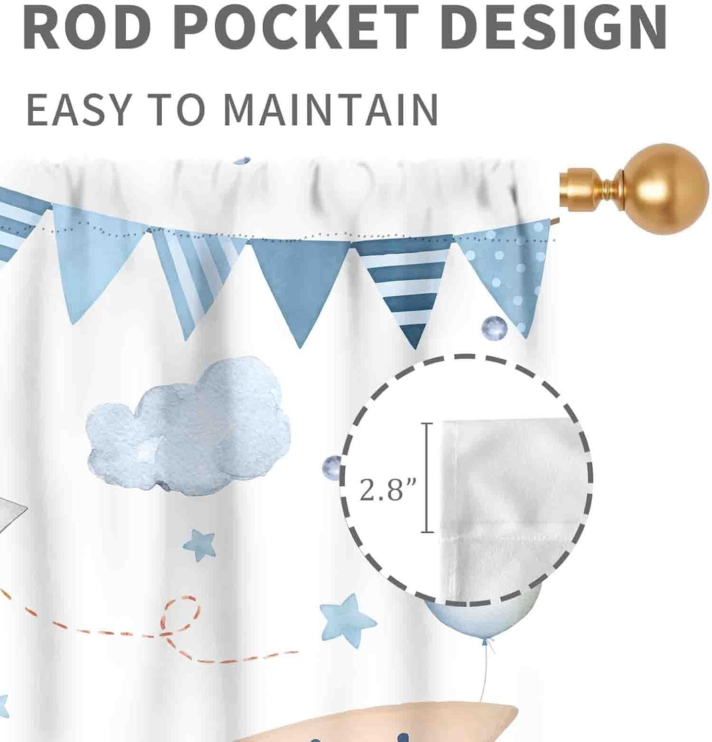 Cute Bear Airplane Curtains Ho - Baby Nursery Youtube recension och pris