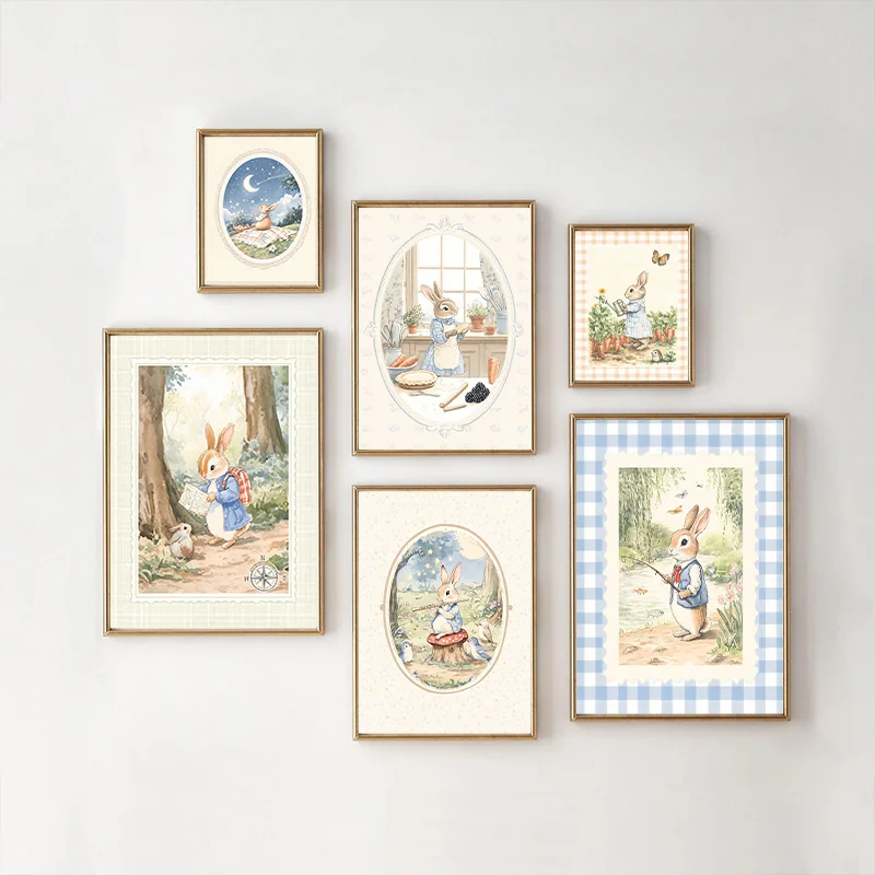 Vintage Boho Blue Plaid Rabbit - Baby Nursery Vintage recension och pris