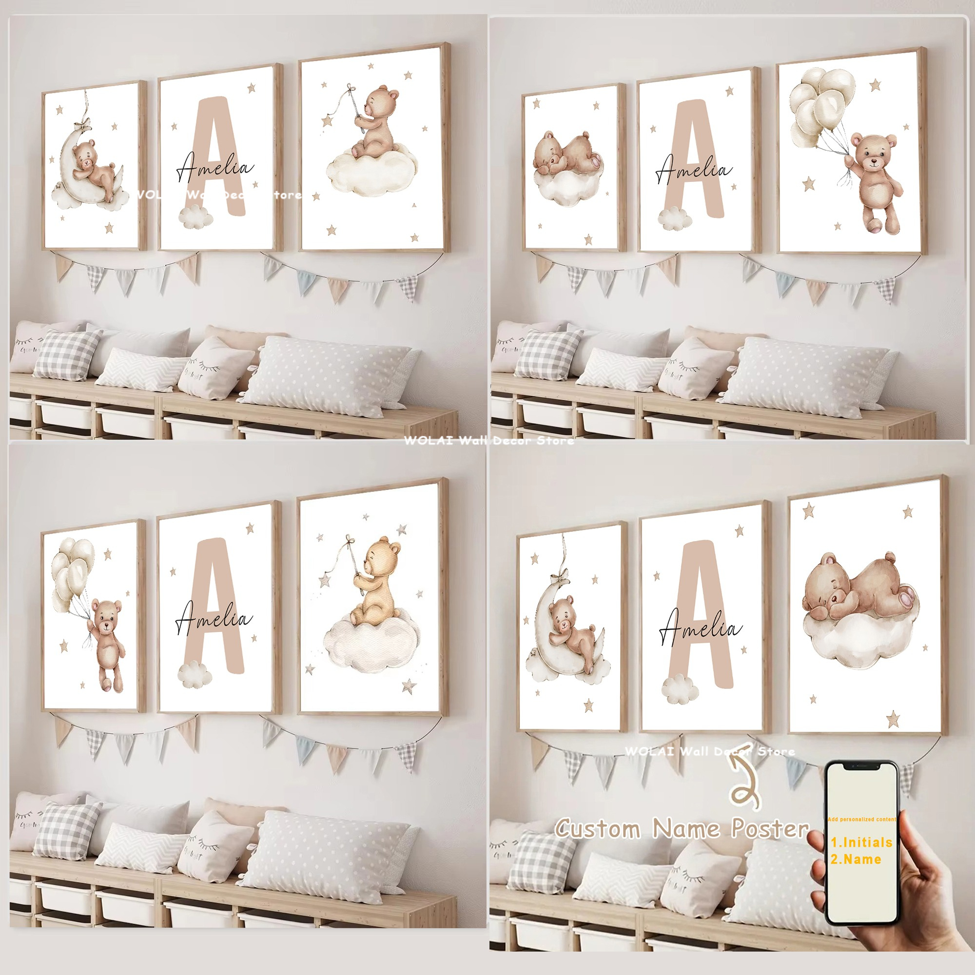 3pcs/set Customized Baby Perso - Baby Nursery Kit recension och pris
