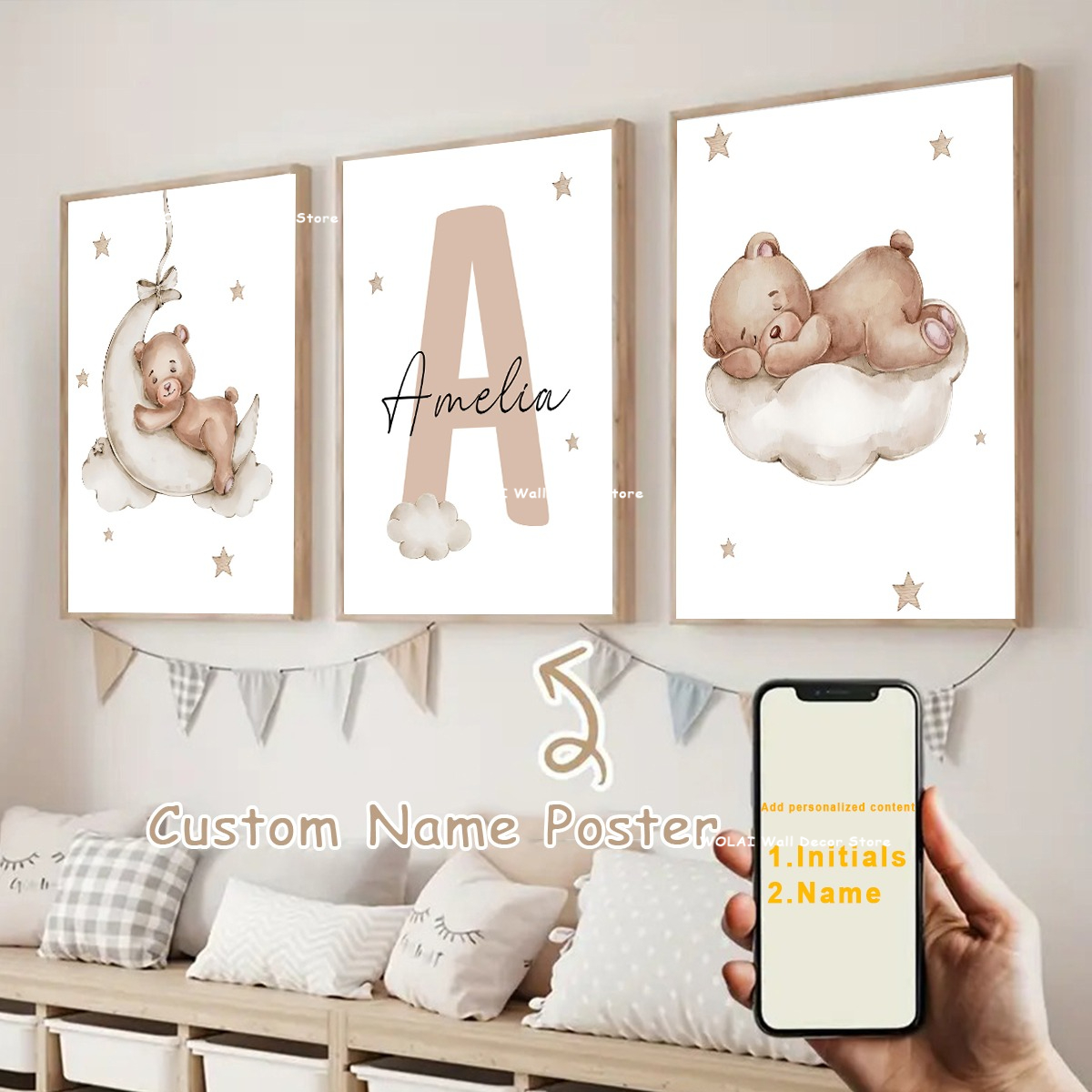 3pcs/set Customized Baby Perso - Baby Nursery Kit recension och pris