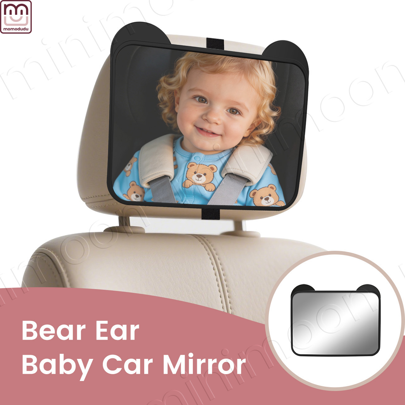 Cute Bear-Ear Car Seat Mirror, - Wearable Baby Monitor recension och pris